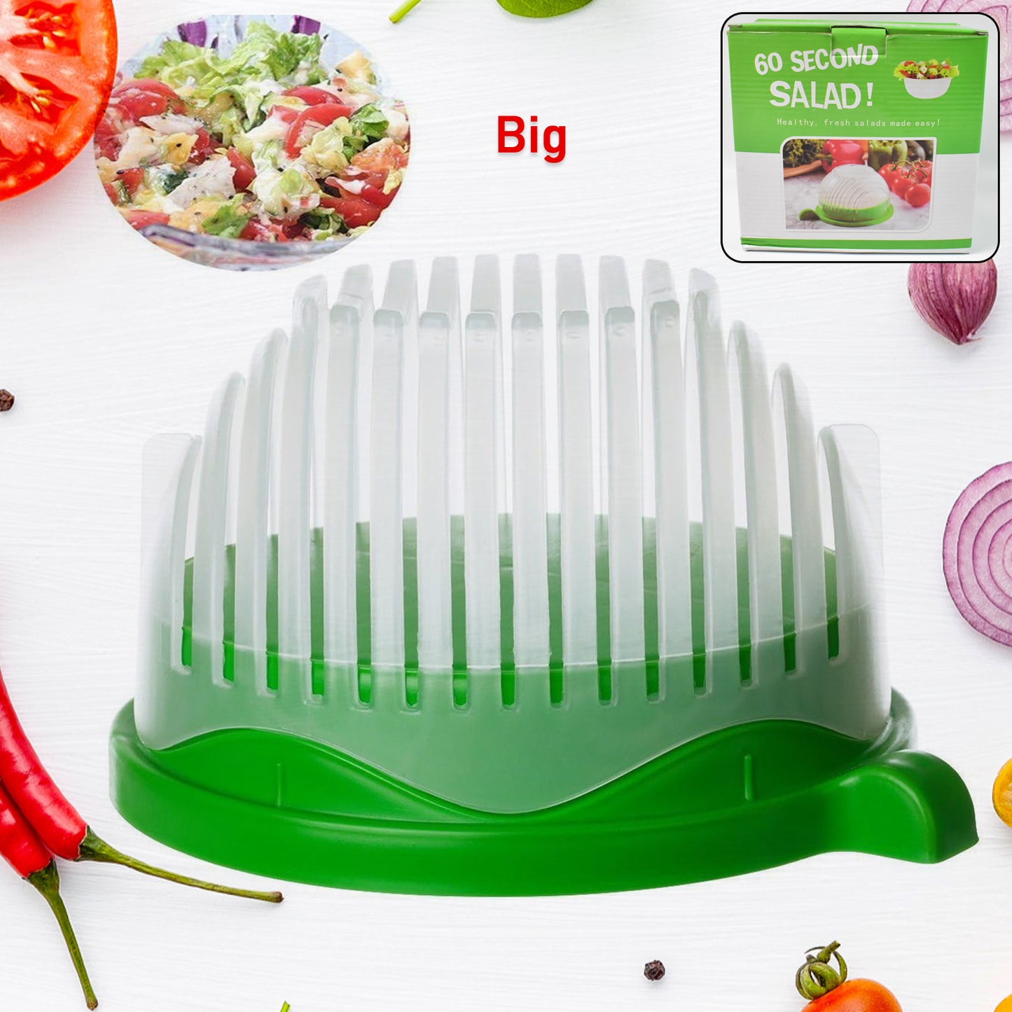 Plastic 60 Seconds Salad Cutter Salad Maker Salad Bow (1 Pc) - LootFaat