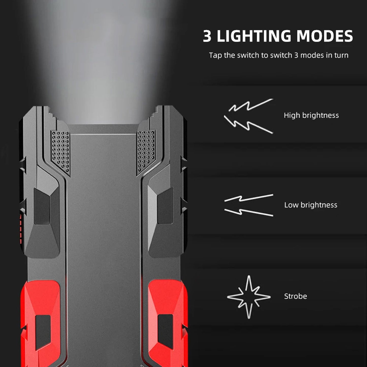Rechargeable Mini Led Flashlight With Power Bank 3 Modes (1 Pc) - LootFaat