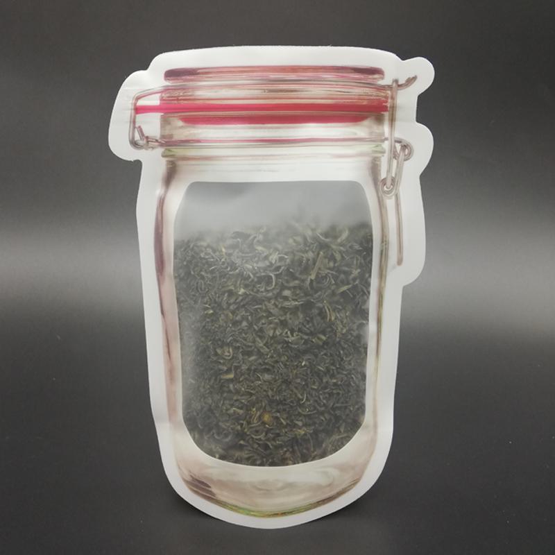Reusable Airtight Seal Plastic Food Storage Mason Jar Zipper (500ml) - LootFaat