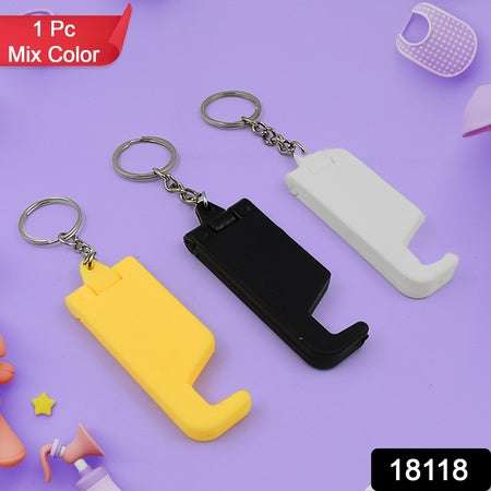 2 In 1 Plastic Keychain With Mobile Stand Phone Holder (1 Pc Multicolor) - LootFaat