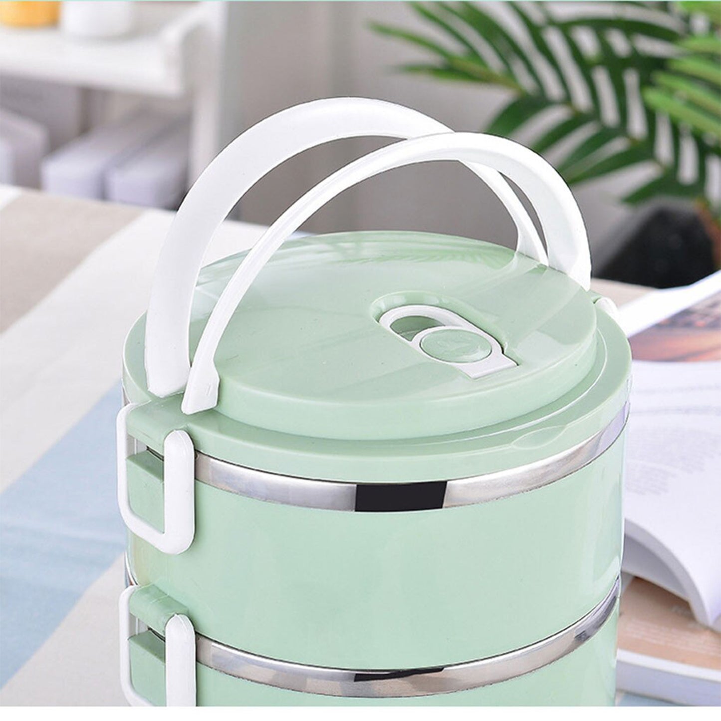 Multi Layer Stainless Steel Hot Lunch Box (3 Layer) - LootFaat
