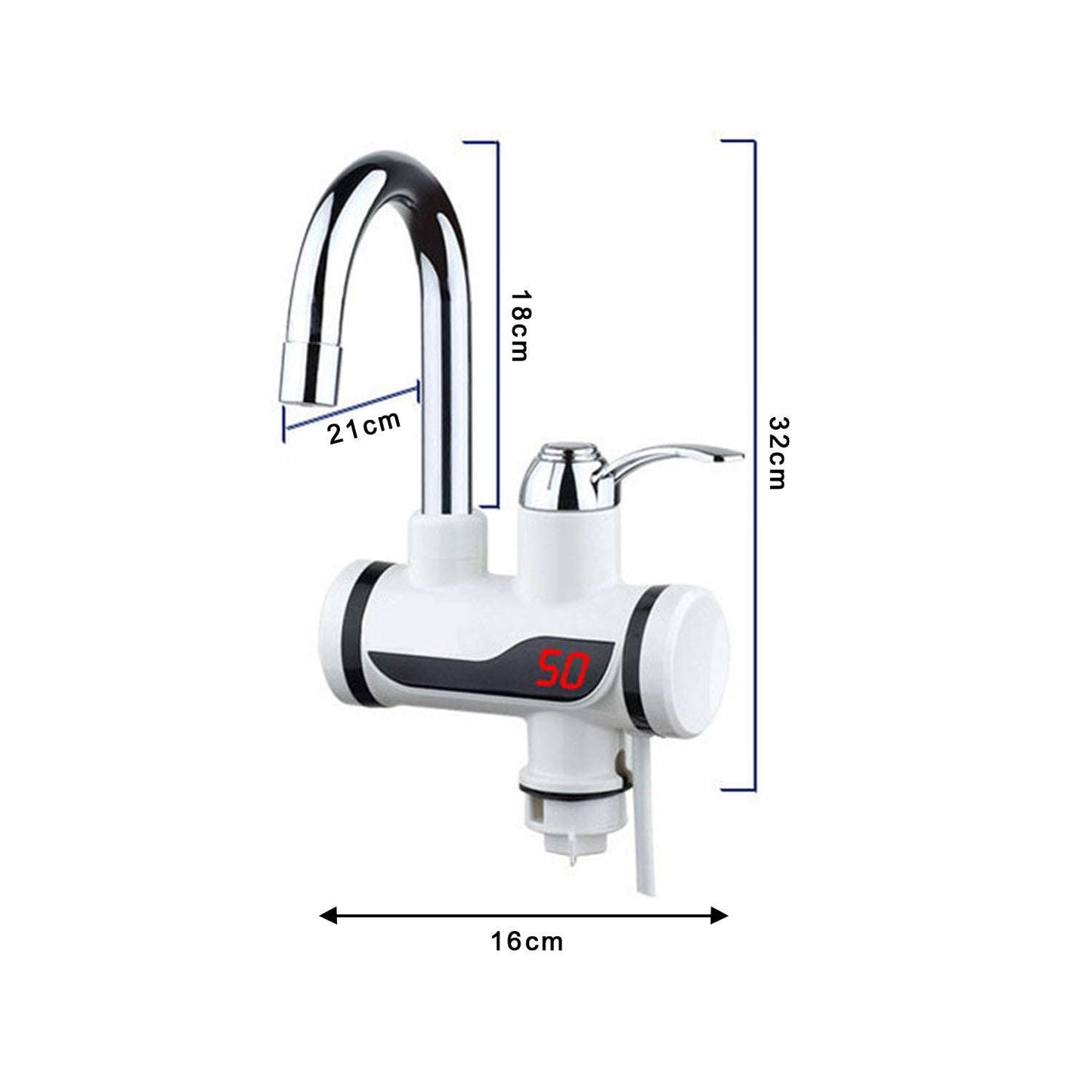 Stainless Steel Led Digital Display Instant Heating Electric Water Heater Faucet Tap - LootFaat