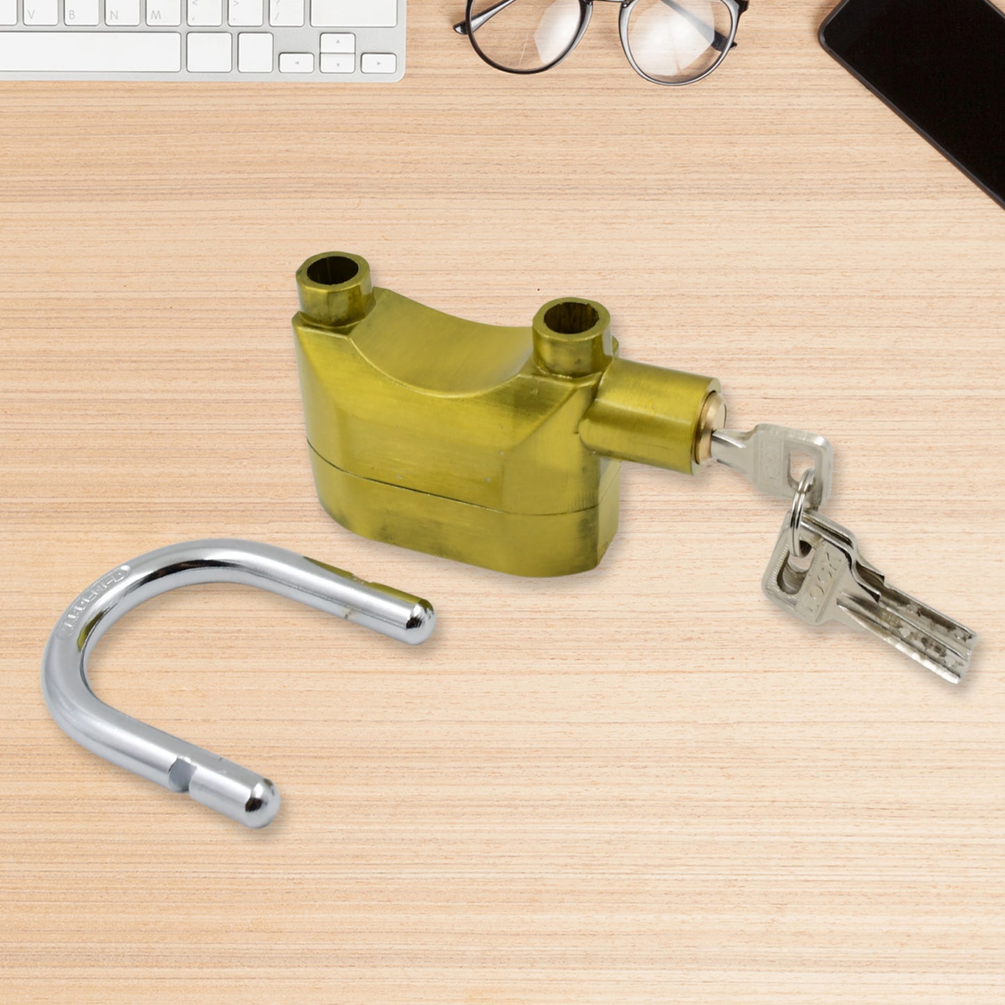 Security Alarm Metallic Lock System With 3 Keys (1 Set Mix Color) - LootFaat