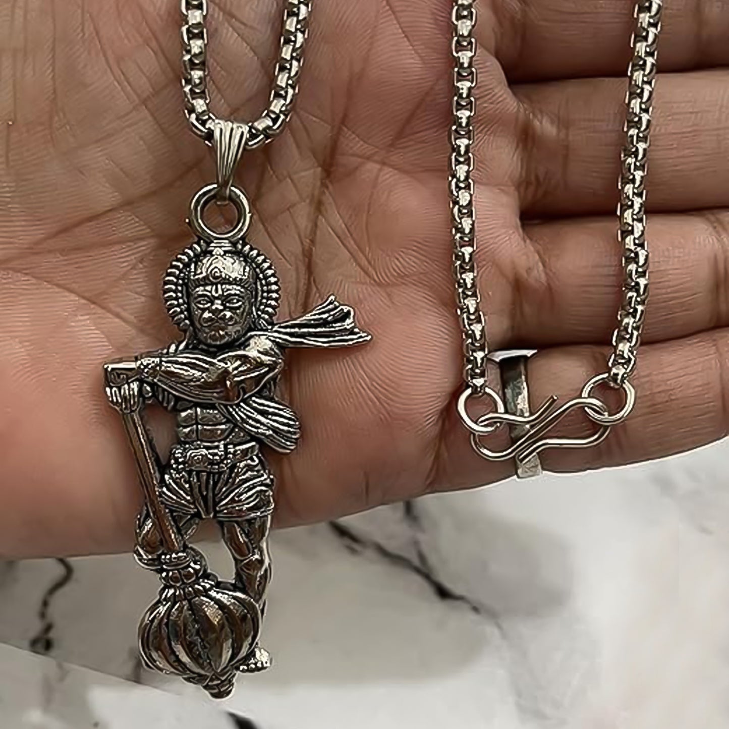Hanuman Ji Pendant With Gada Religious Jewellery For Men And Women (1 Pc) - LootFaat