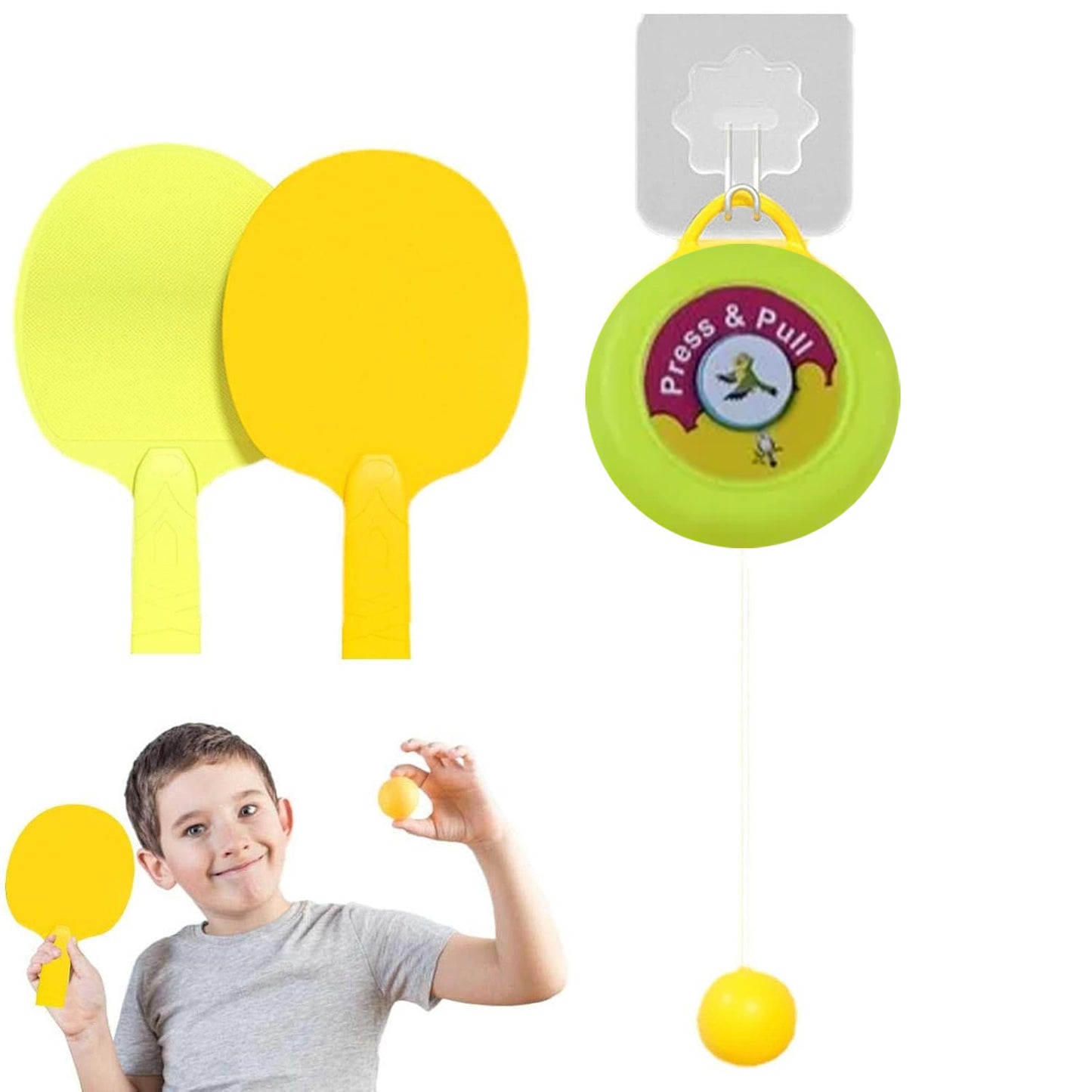 Portable Indoor Hanging Table Tennis With Three Ball Table Tennis Self Training Set - LootFaat