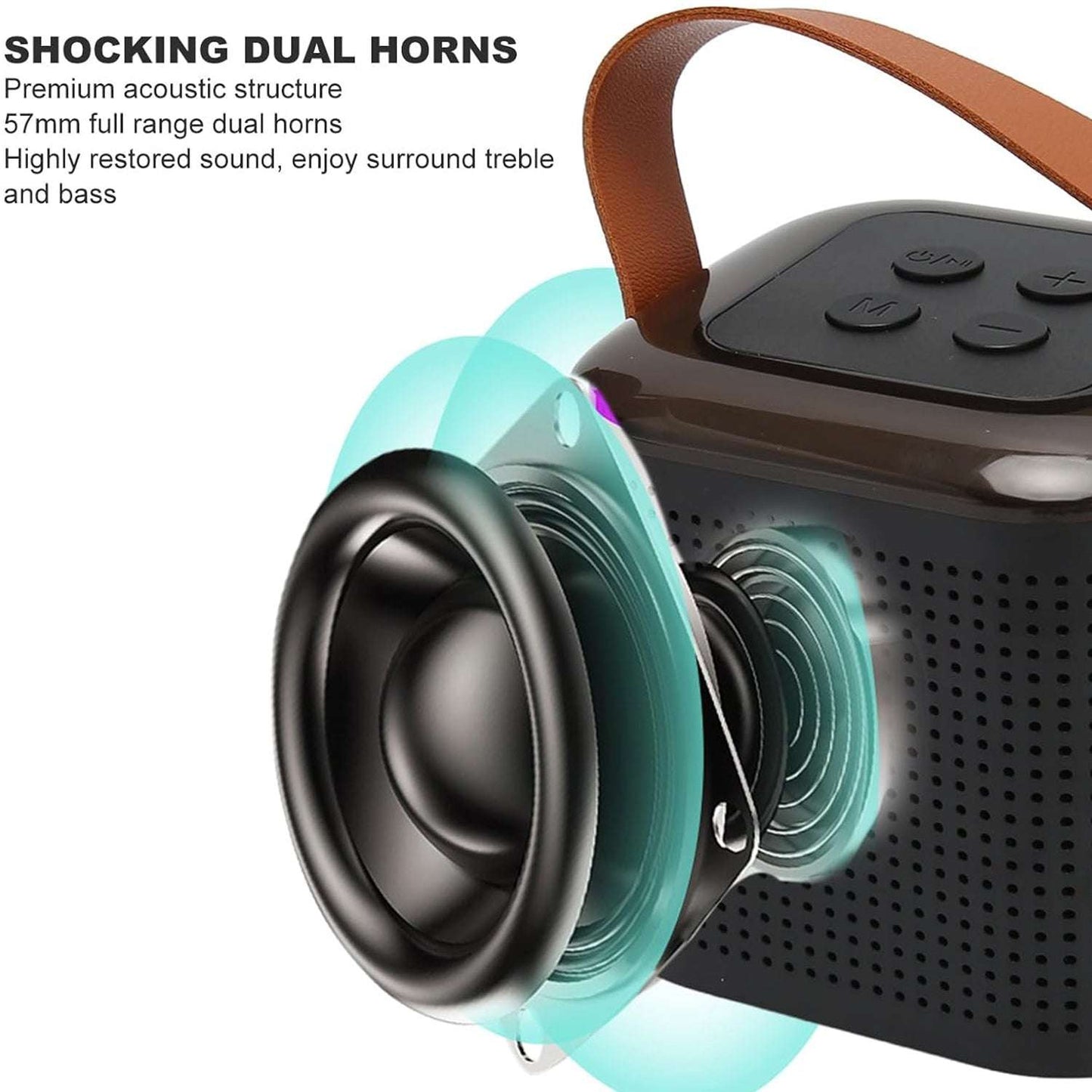 Portable Karaoke Machine with Wireless Microphone & RGB Lights