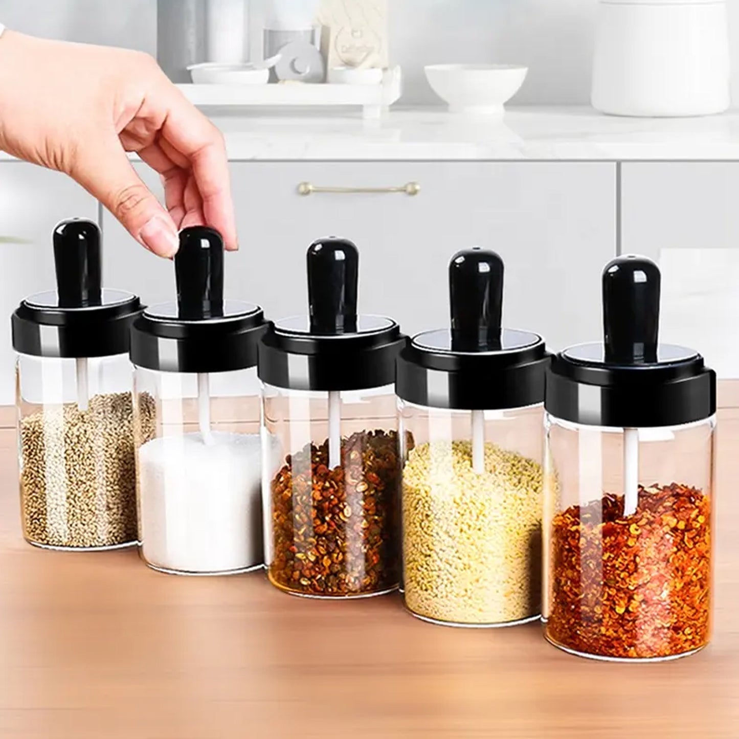 Spice Box Glass Jars Multipurpose Masala Seasoning Box Set (1 Pc) - LootFaat
