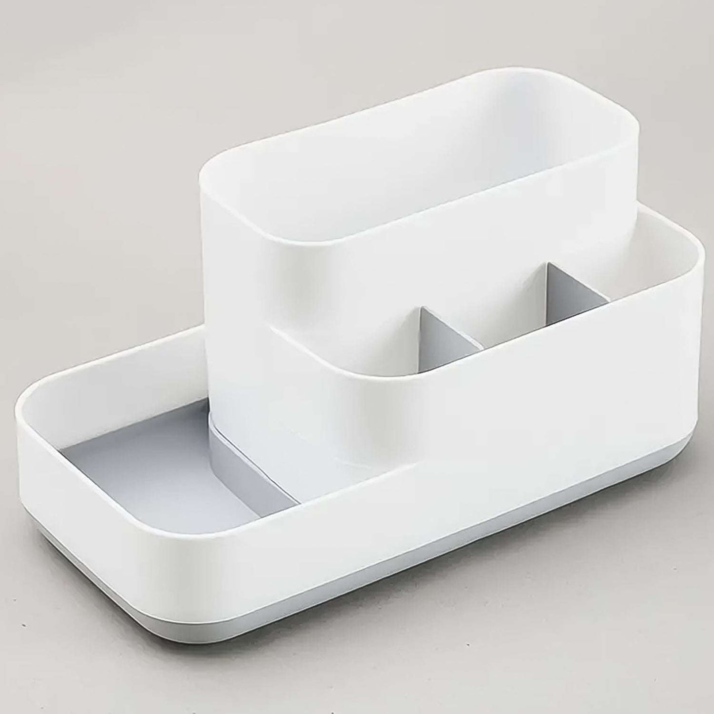 Plastic Multipurpose 5 Compartment Bathroom Desk Organizer Holder (1 Pc) - LootFaat
