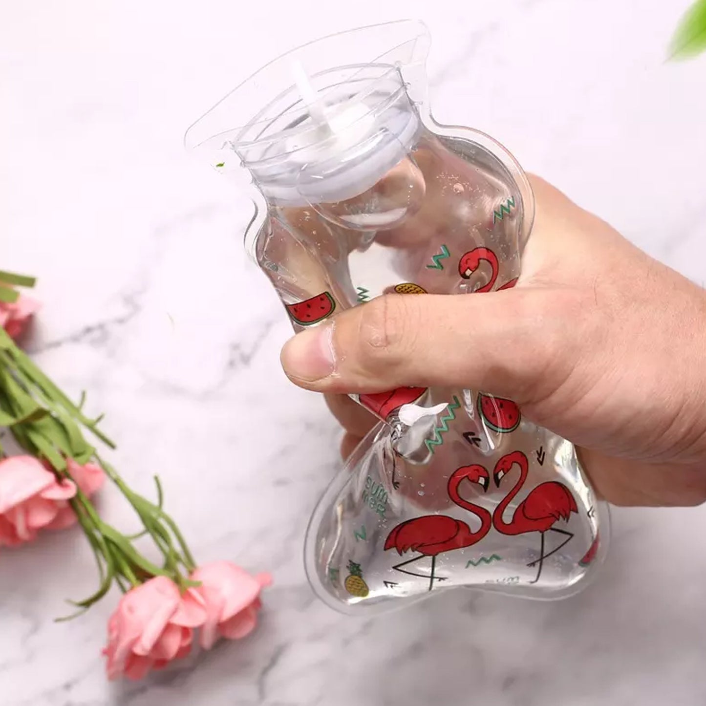 Transparent Multi Design Small Hot Water Bag With Cover For Pain Relief Neck Shoulder Pain And Hand Feet Warmer Menstrual Cramps. - LootFaat