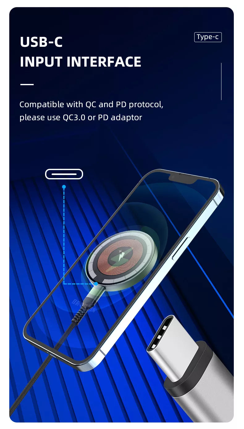 Transparent Magnetic Wireless Charger for iPhone 12/13/15/16/17