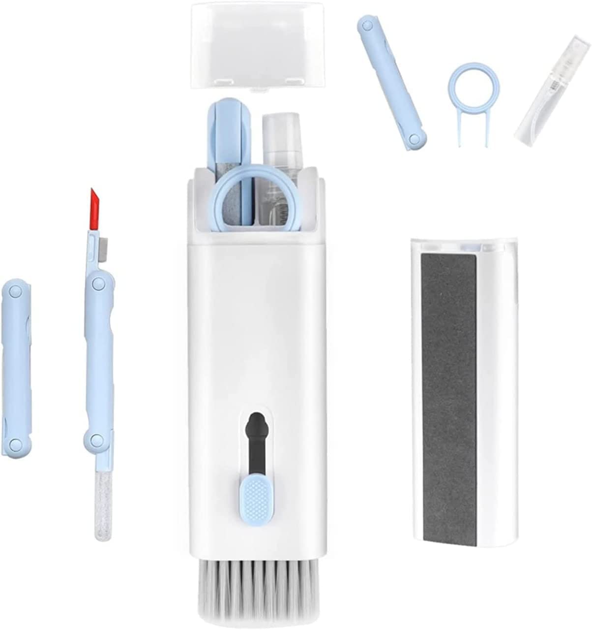 7 In 1 Electronic Cleaner Kit Cleaning Kit For Monitor Keyboard Airpods Screen Dust Brush Including Soft Sweep Swipe Airpod Cleaner Pen Key Puller And Spray Bottle - LootFaat