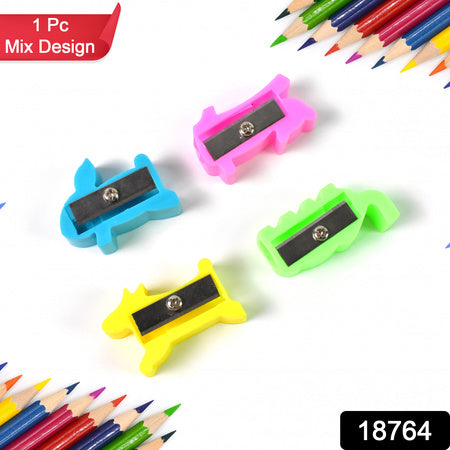 Plastic Small Cute Pencil Sharpener (1 Pc Mix Design Color) - LootFaat
