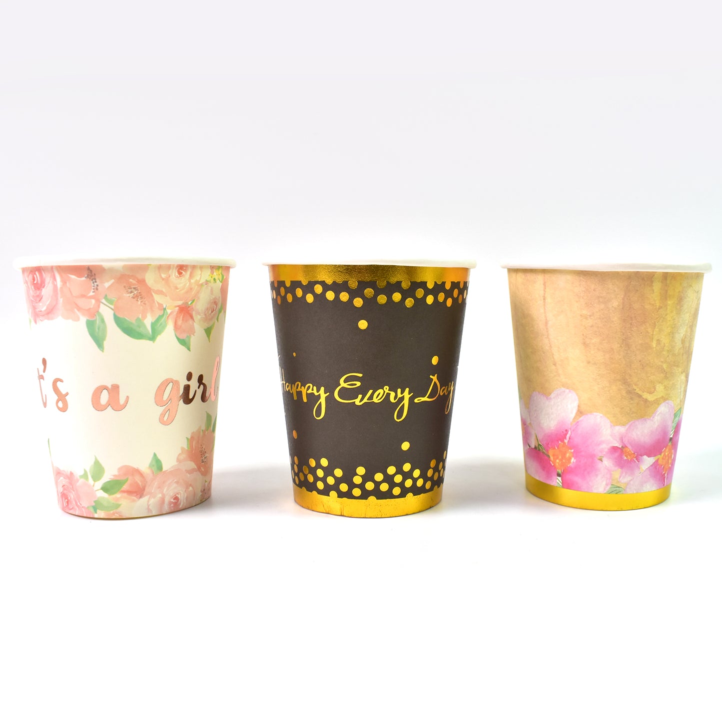 Disposable Paper Cups Disposable Tea Coffee Cups (3 Pcs Set Mix Color) - LootFaat