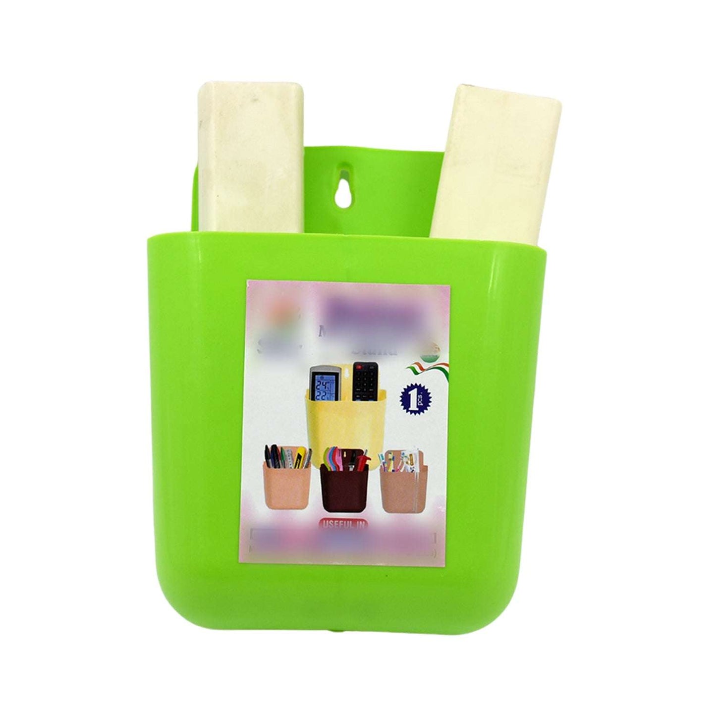 Multipurpose Wall Holder Mobile Holder Stationary Storage Bathroom Accessories Remote Holder Makeup Brush Holder Useful In Office Kitchen Drawing Room 2 Section Stand (1 Pc ) - LootFaat