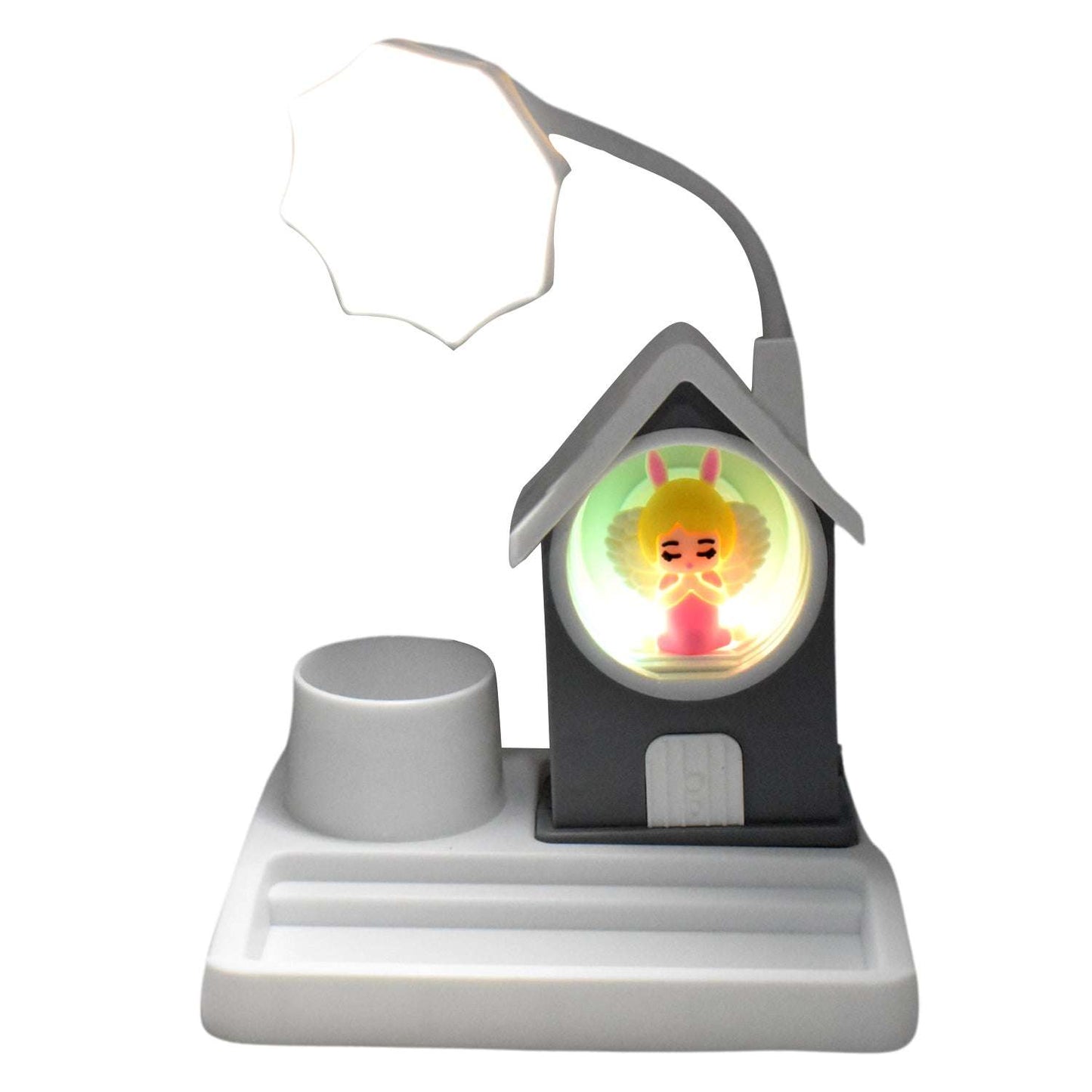 Cute Lovely Cartoon Home Design With Plastic Base Led Desk Light Multi Color Changes (1 Pc) - LootFaat