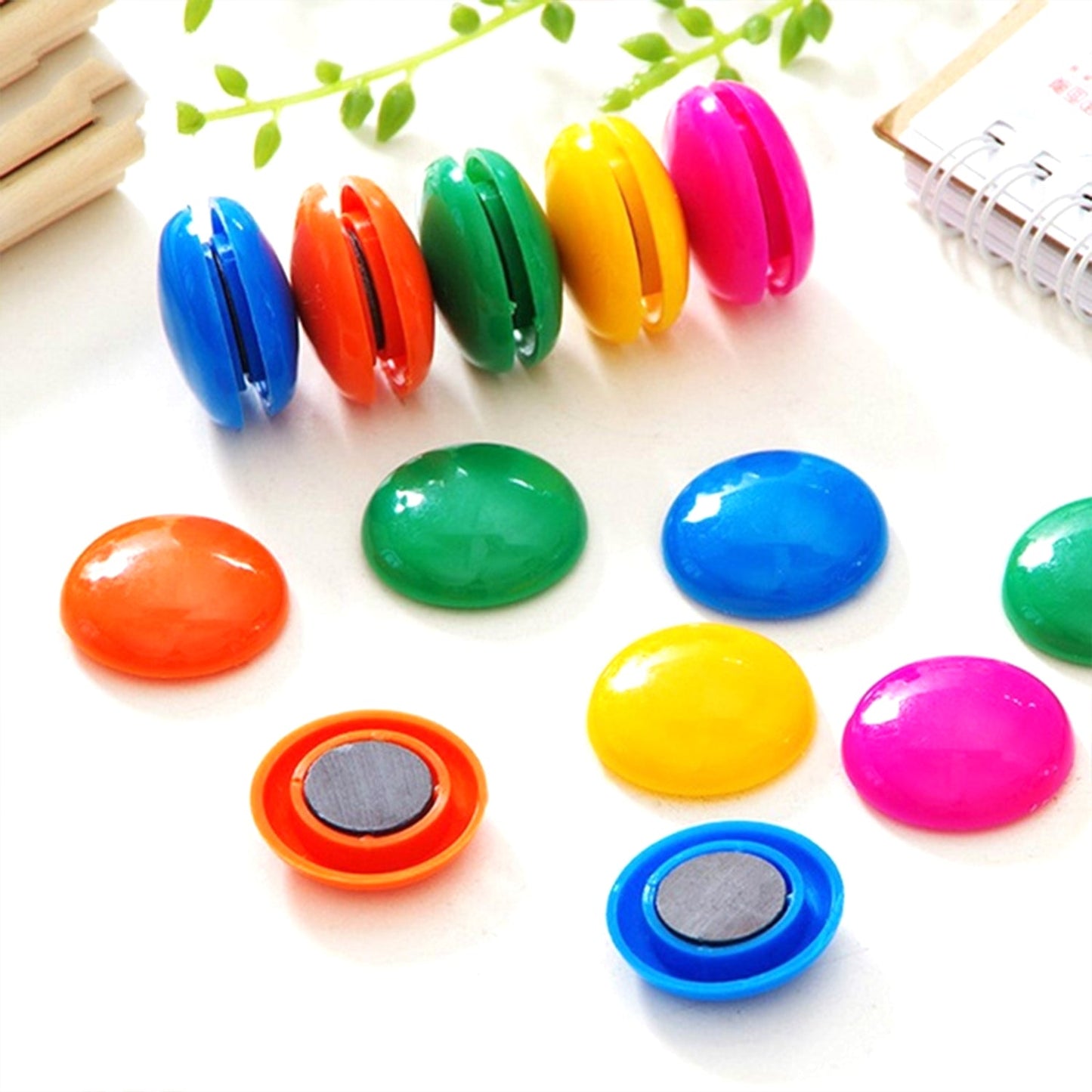 White Board Magnetic Particle Circle 2cm Color Magnetic Nail Household Teaching Magnet Strong Plastic Magnetic Buckle (Pack Of 200pc) - LootFaat
