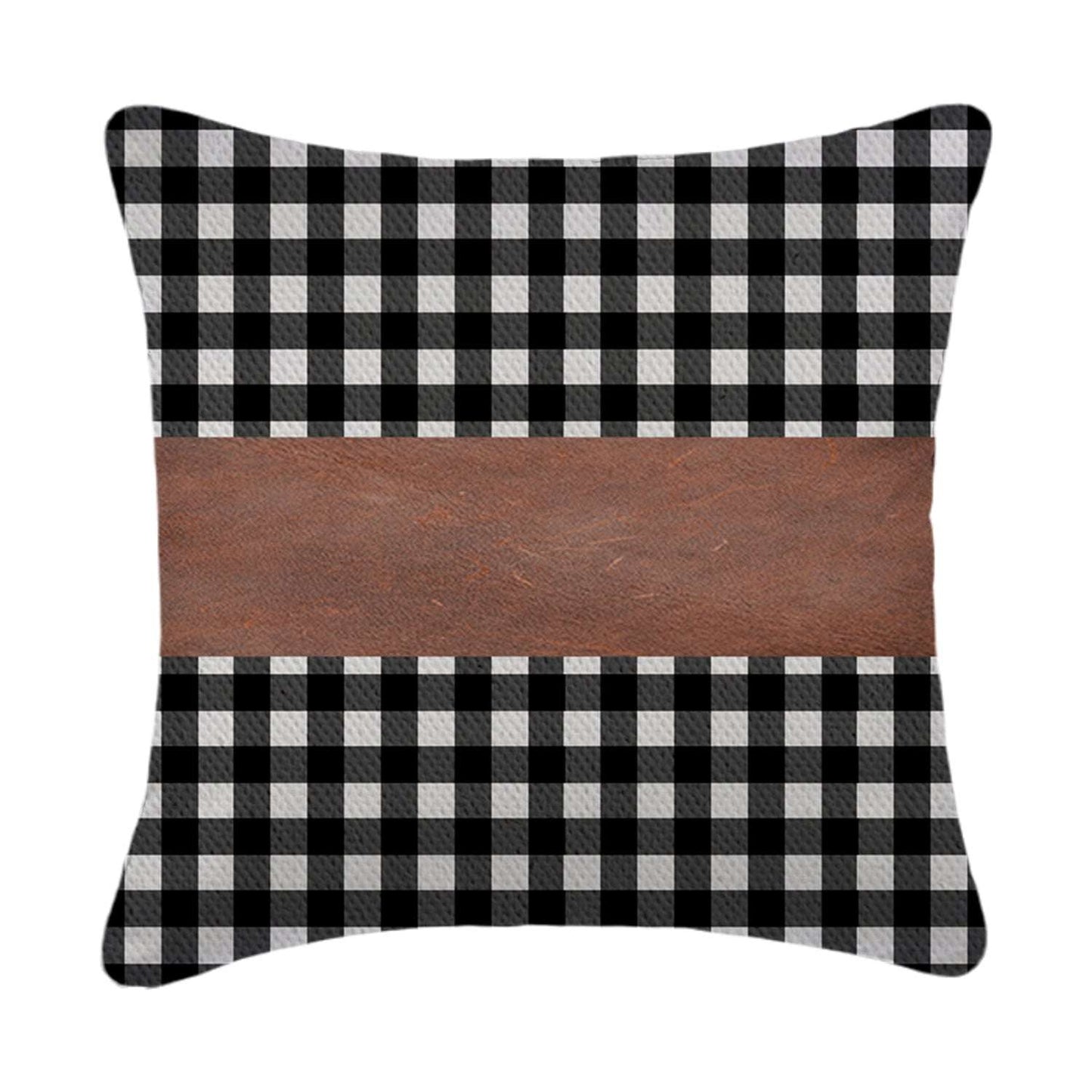 Pillow Covers Leather Cotton Cushion Covers (17 17 Inch 1 Pair 2 Pc) - LootFaat