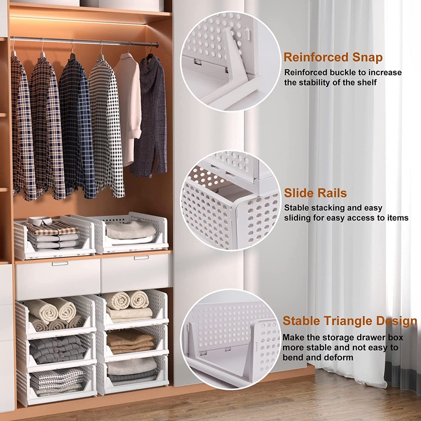 3 Layer Clothes Organizer For Wardrobe Cupboard Organizer For Clothes Foldable And Stackable Closet Organizer Drawer Organizer For Clothes Multi Purpose Plastic Drawer - LootFaat