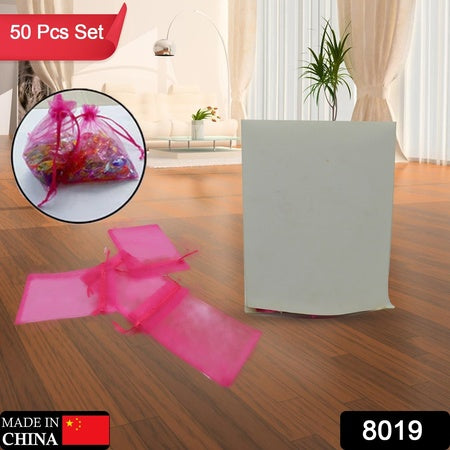 Organza Gift Bags Small Mesh Bags Drawstring Gift Bags Christmas Drawstring Organza Gift Bags Wedding Party Festival Gift Bags (50 Pcs Set) - LootFaat