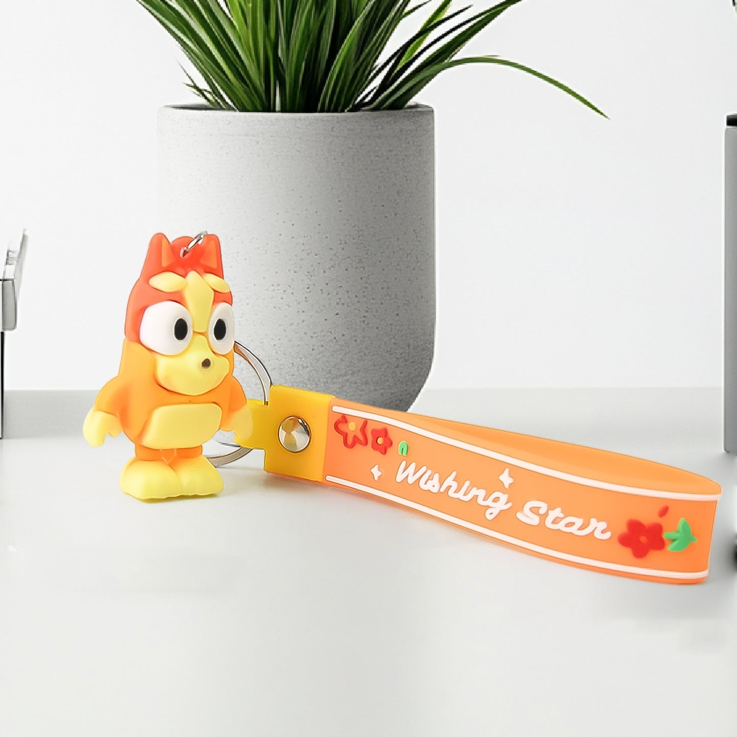 Cute Cartoon Silicone 3d Key Chain With Metal Hook Strap (Pack Of 1) - LootFaat