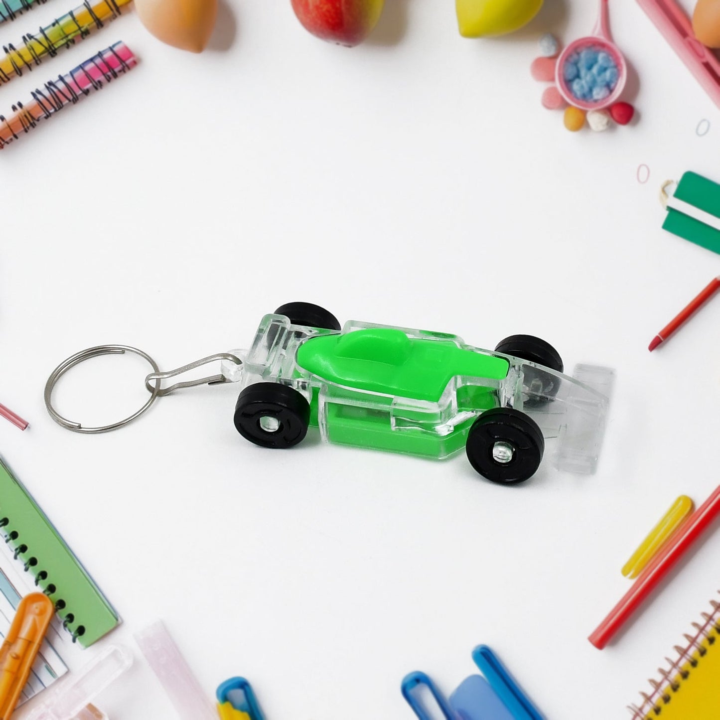 Cars Shape Keychain With On Off Button Led Flashing Light (1 Pc) - LootFaat