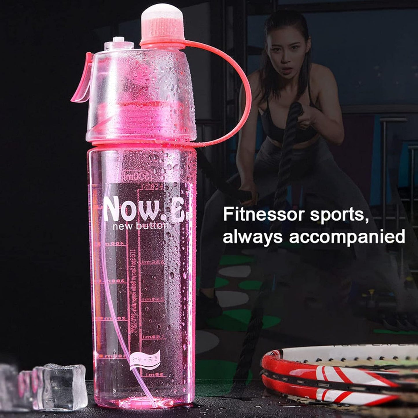 Plastic 2 In 1 Mist Spray Water Bottle (Multicolor 400 Ml 1 Pc) - LootFaat
