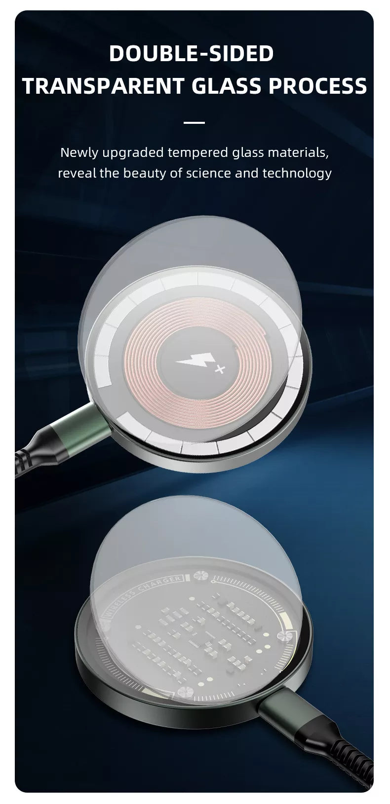 Transparent Magnetic Wireless Charger for iPhone 12/13/15/16/17