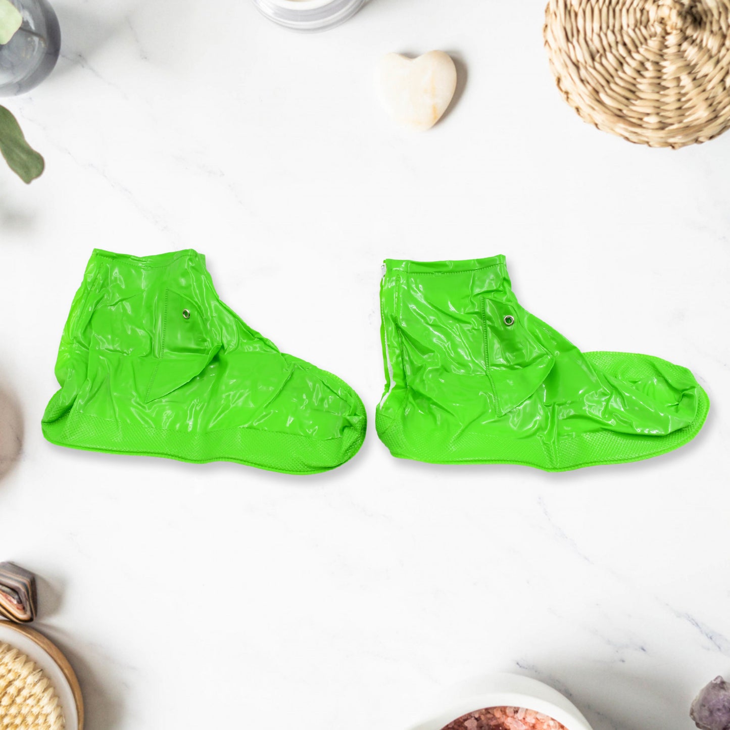 Plastic Shoes Cover Reusable Anti-slip Boots Zippered Overshoes Covers Shoe Laces Waterproof Snow Rain Boots For Kids Adult Shoes For Rainy Season (1 Pair) - LootFaat
