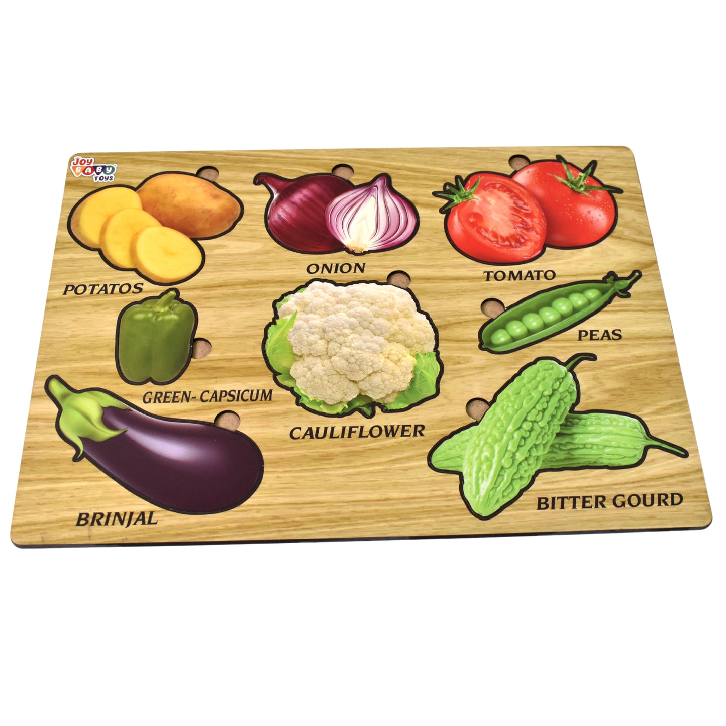 Wooden Vegetable Puzzle Learning Educational Board (1 Set 2820 Cm) - LootFaat