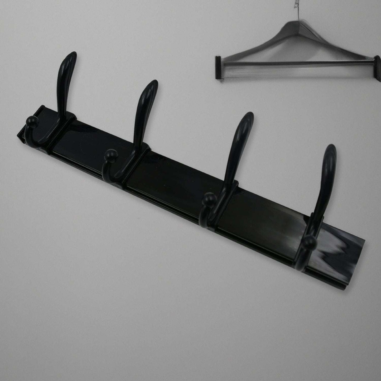 Cloth Hanger Wall Door Hooks Rail For Hanging Clothes For Hanging Hook Rack Rail Extra Long Coat Hanger Wall Mount For Clothes Jacket Hats 6 Hook With Eco-friendly Liquid Adhesive Glue - LootFaat