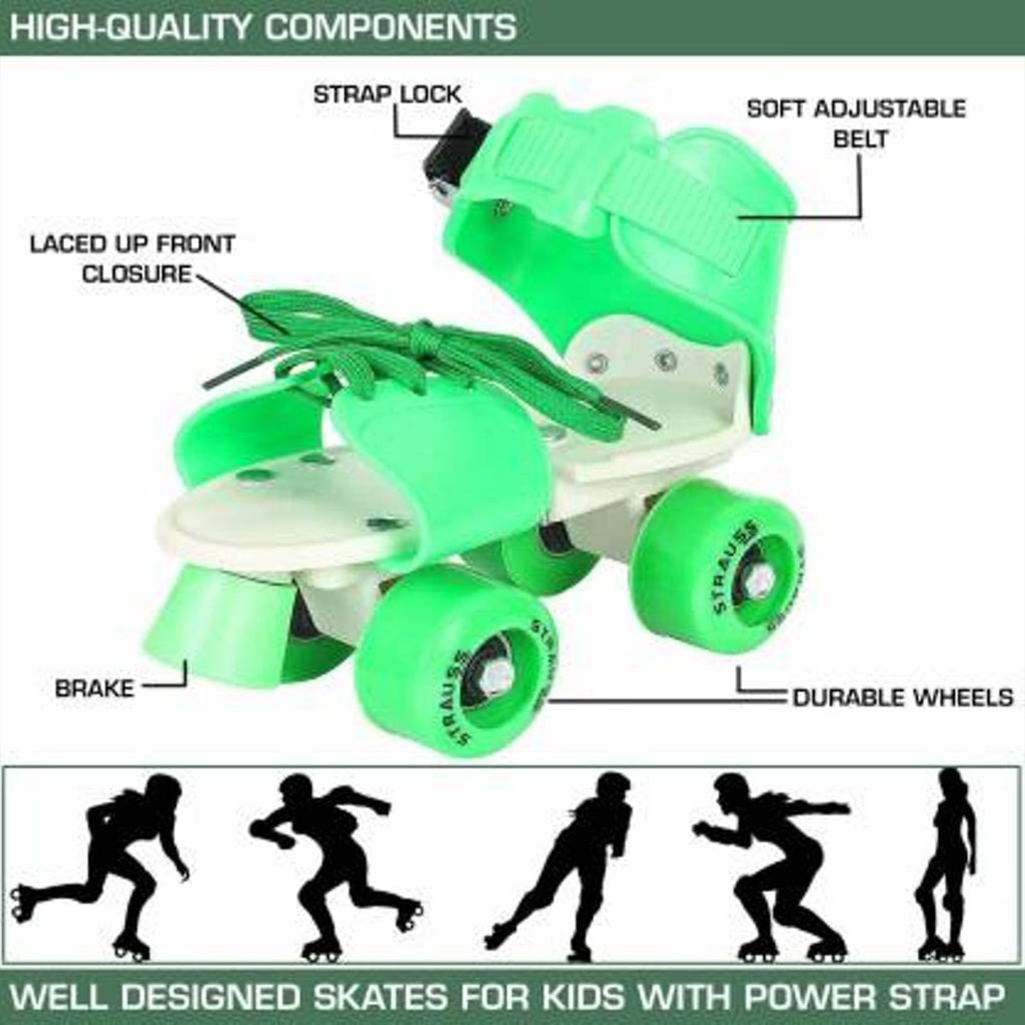 Roller Skates For Kids Very Adjustable Comfortable To Use Roller Skate Skating (Pair Of 1) - LootFaat