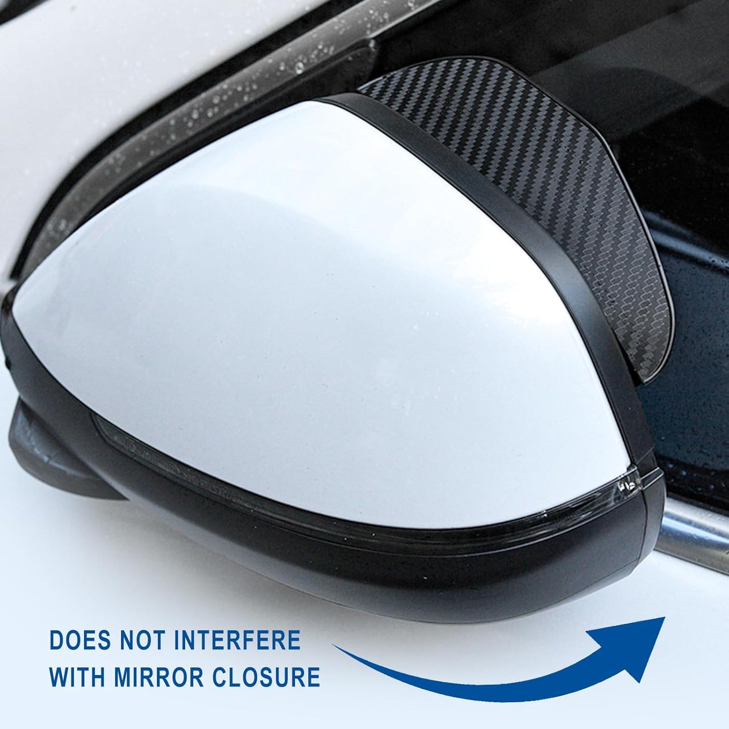 Carbon Fibre Rearview Mirror Rain Cover – Universal Water-Repellent Car Accessory