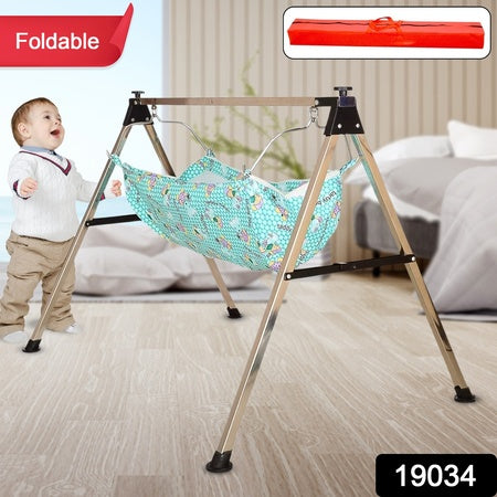 Baby Boys And Girls Portable Folding Swing Stainless Steel Stand (1 Pc) - LootFaat