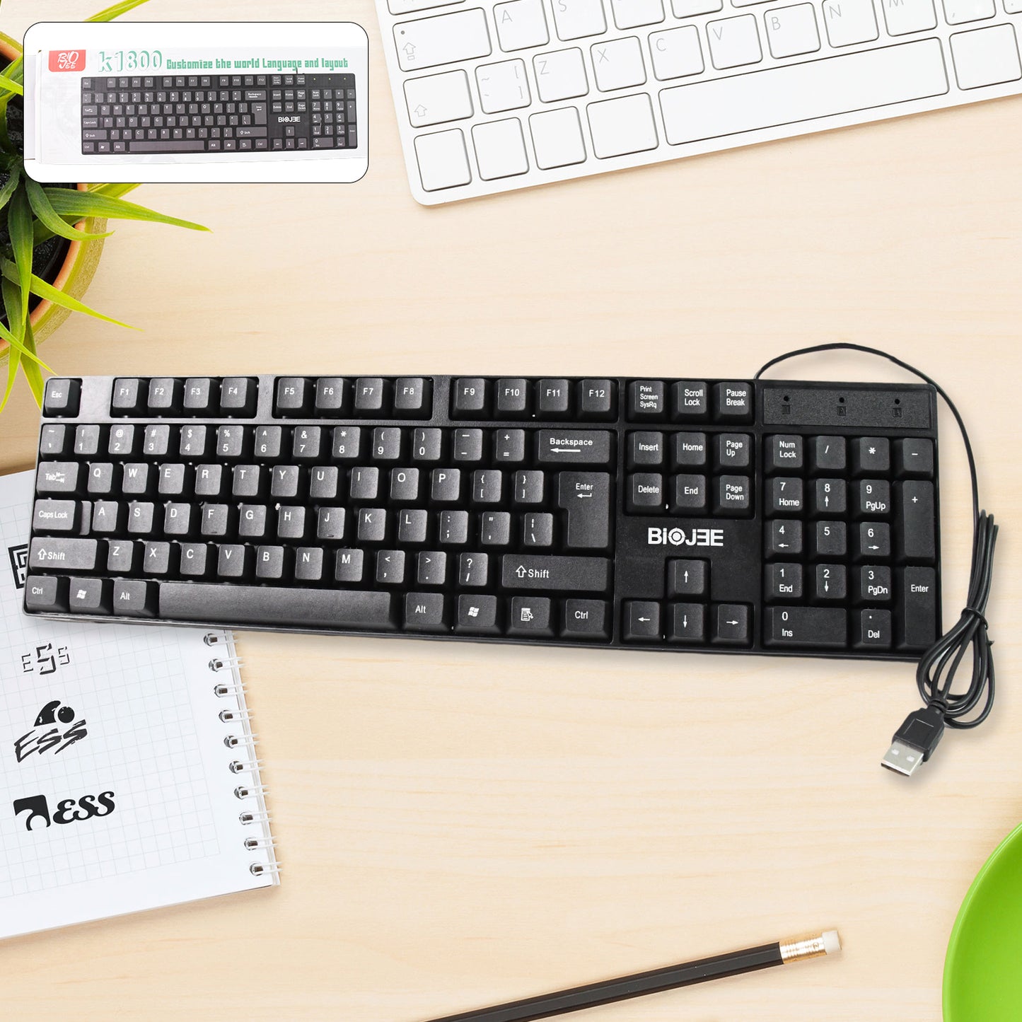 Wired Usb Keyboard 104 Keys (1 Pc) - LootFaat