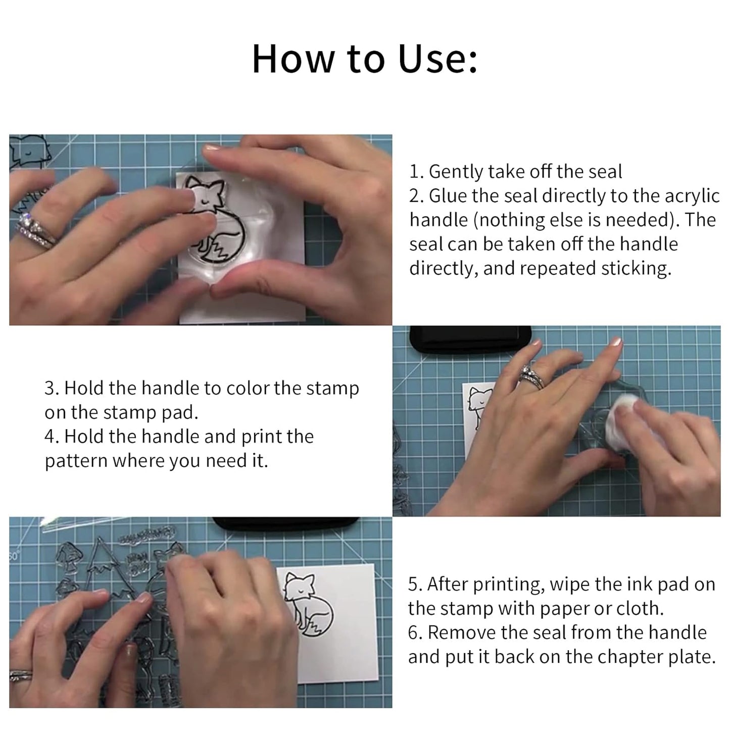 Reusable Rubber Stamp Tpr Stamp Diy Accessories Good Stamping Effect Diy Transparent Stamp Stick Repeatedly For Envelope For Diary For Invitation Letter Photo Album Decoration For Paper Crafts (Mix Design 1 Set) - LootFaat