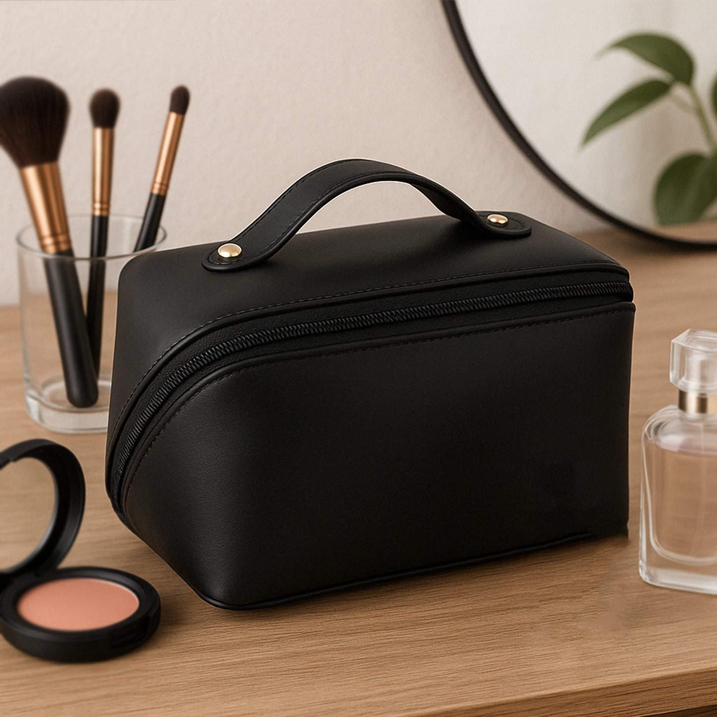 Premium Travel Makeup & Toiletry Organizer - Waterproof Cosmetic Pouch