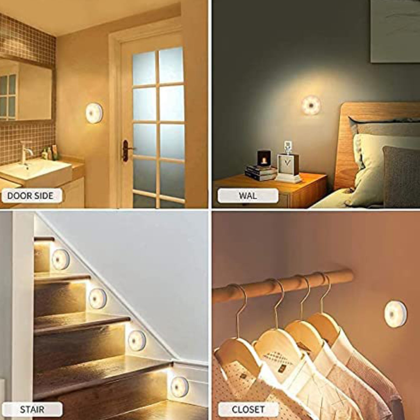Round Shape 8 Led Motion Sensor Induction Led Light - LootFaat
