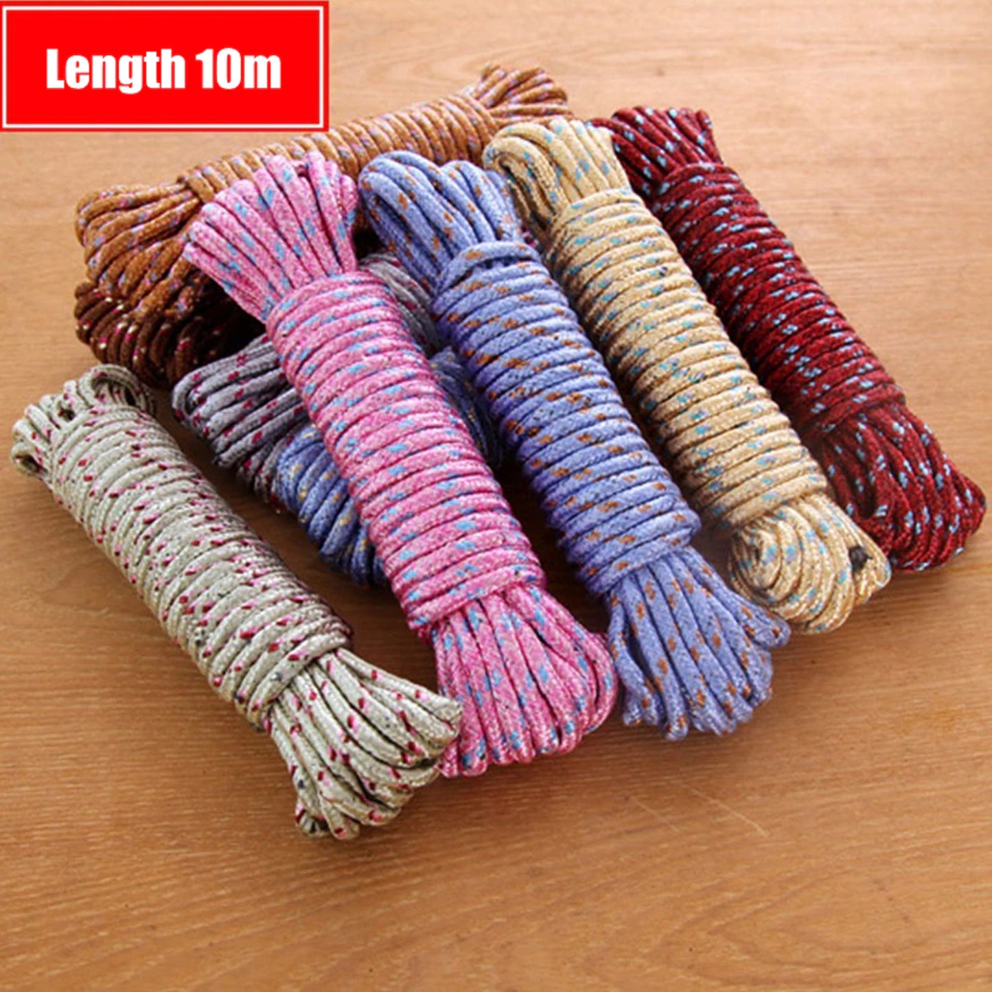 10 Meter Heavy Duty Laundry Drying Clothesline Rope Portable Travel Nylon Cord Sturdy Clothes Line For Outdoor Camping Indoor Crafting Art Projects - LootFaat
