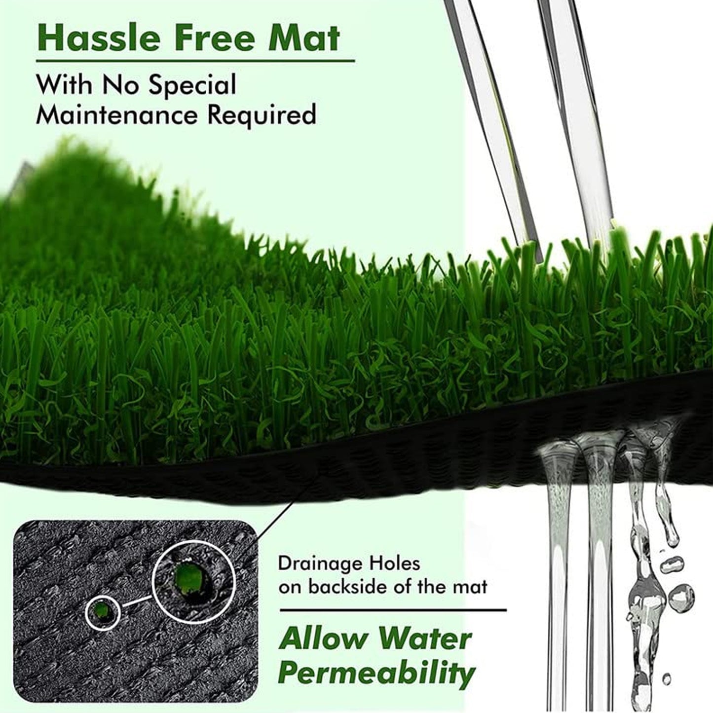 Artificial Grass For Balcony Or Doormat Soft And Durable Plastic Turf Carpet 58x38cm - LootFaat