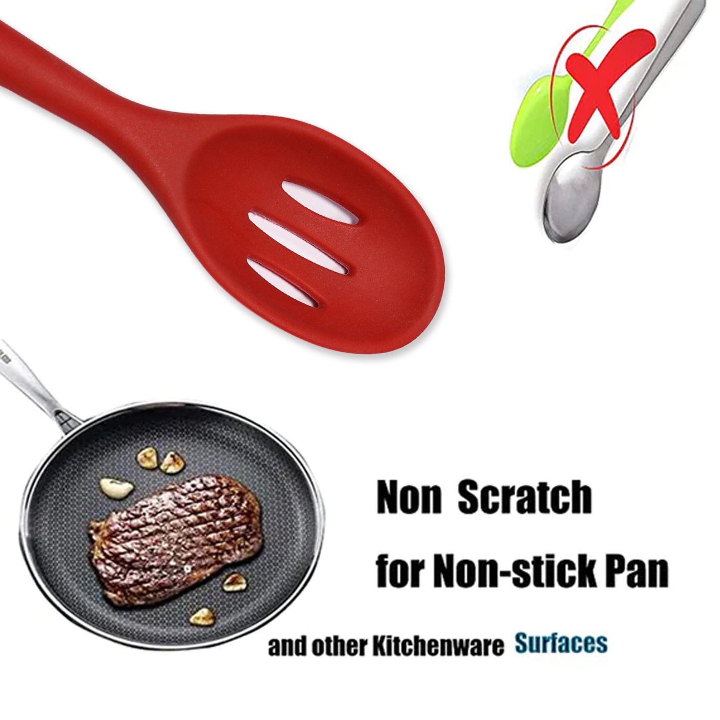 Silicon Non-stick Heat Resistant Kitchen Turner Premium Turner ( 1pc ) - LootFaat