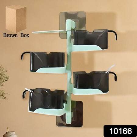 Rotating Spice Jars Vertical Rotatable Seasoning Box 5 Section Tier With 5 Spoon (1 Set) - LootFaat