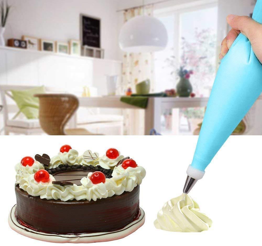 Cake Decorating Nozzle With Piping Bag Stainless Steel Piping Cream Frosting Nozzles - LootFaat