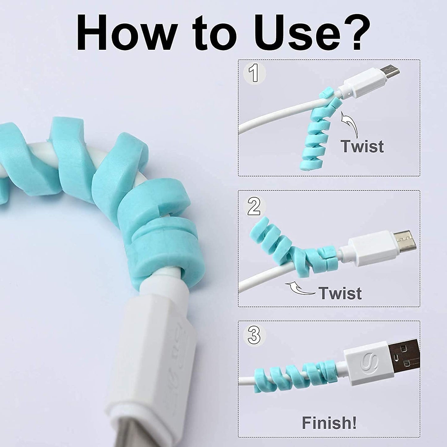 Spiral Charger Spring Cable Protector Data Cable Saver - LootFaat