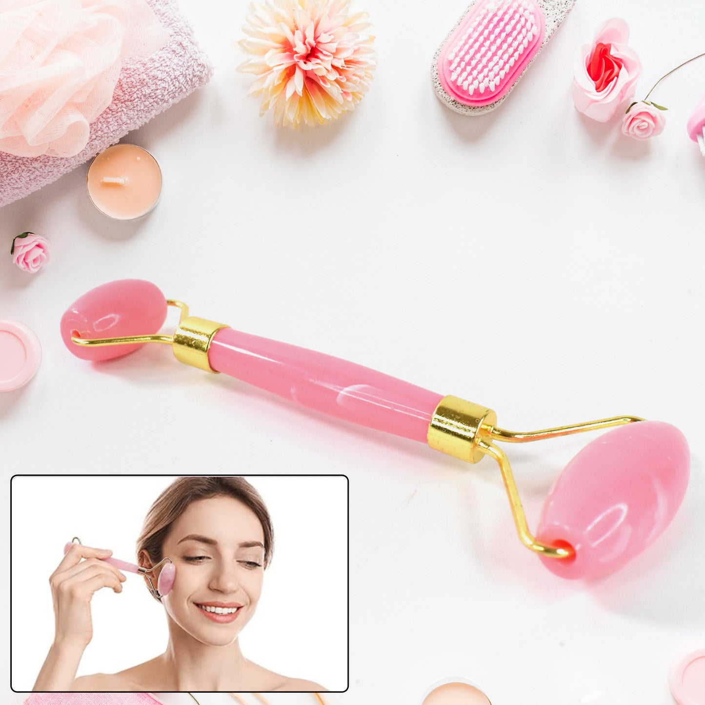 Double Ended Smooth Facial Massage Rollers (1 Pc Mix Color) - LootFaat