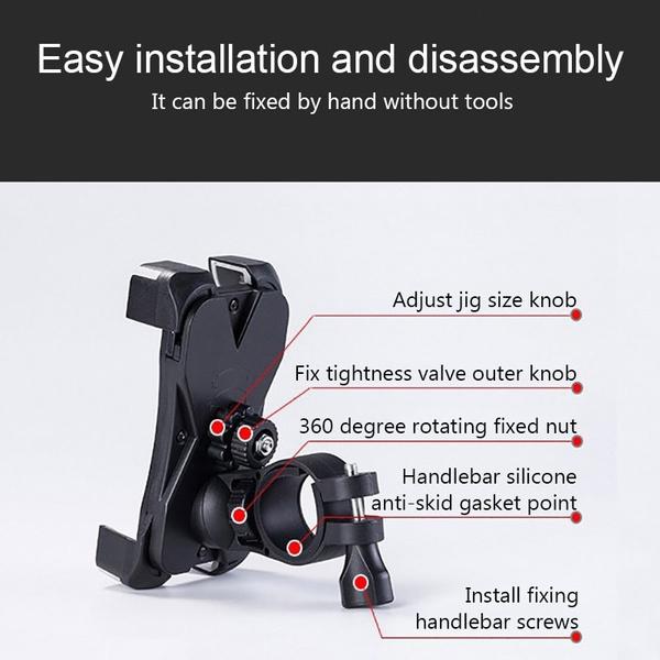 Bike Phone Mount Anti Shake And Stable Cradle Clamp With 360 Rotation - LootFaat