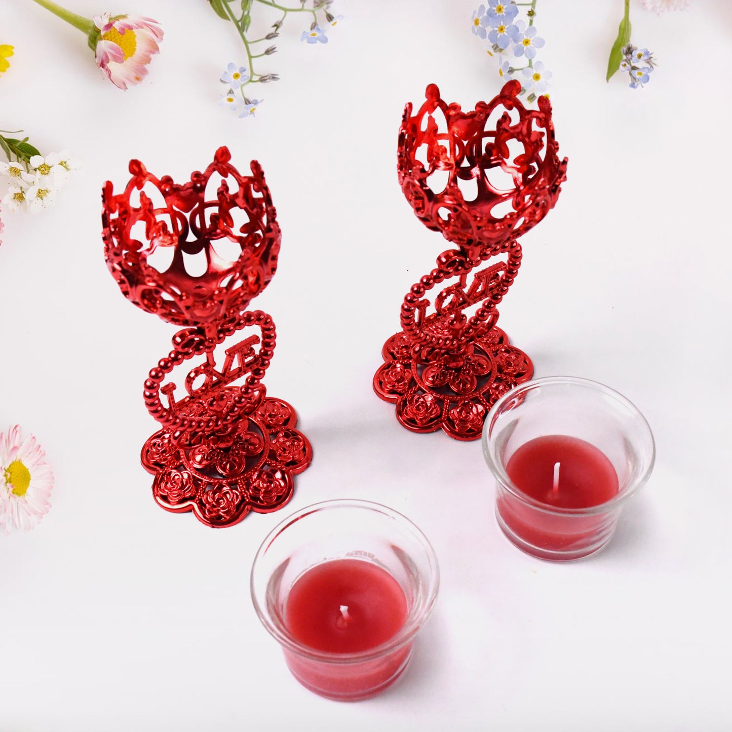 Tea Lights Holder Candle Stand (2 Pc Set) - LootFaat