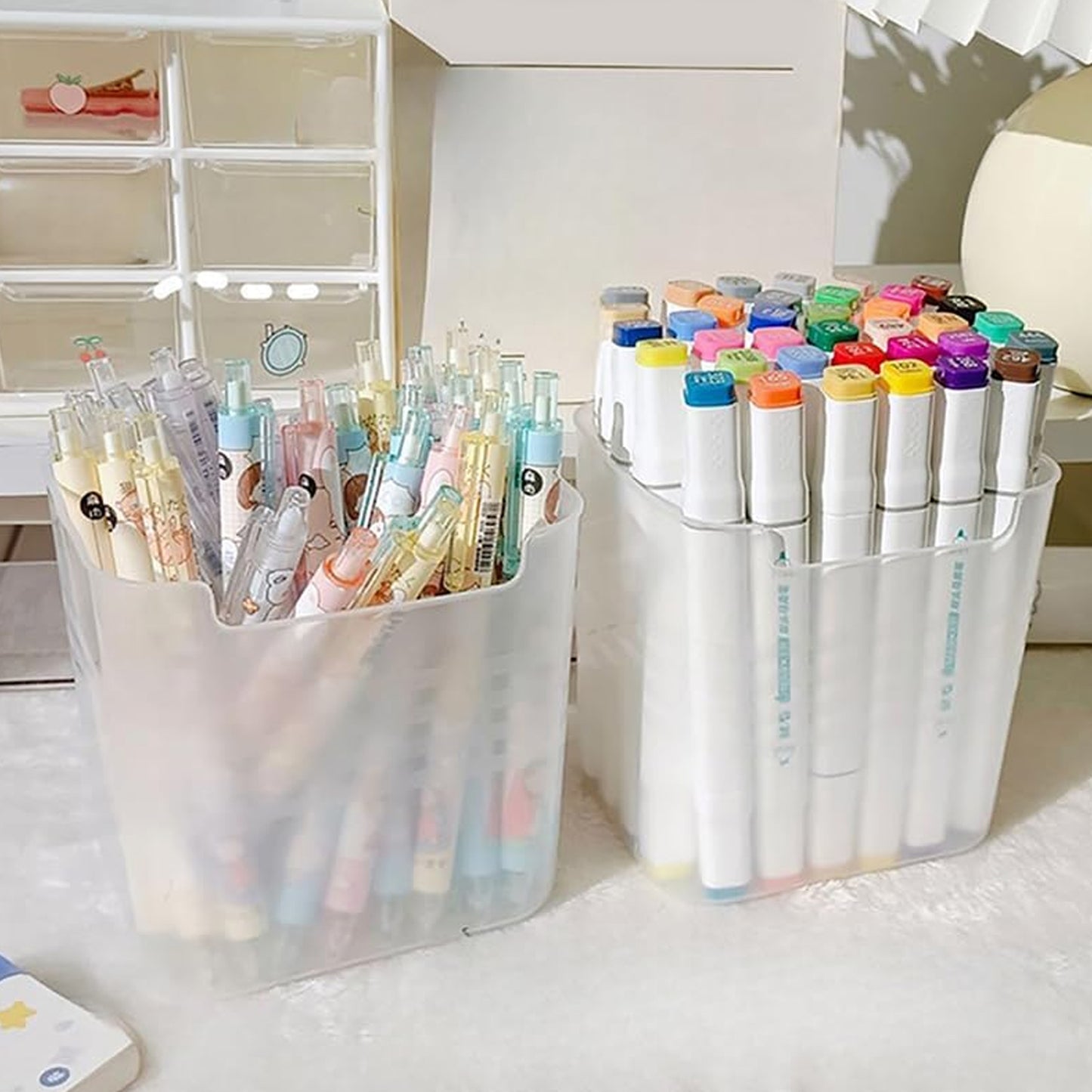 3pcs Clear Plastic Organizer Storage Versatile Kitchen Drawer Organizer Tray For Desk Makeup Bathroom Kitchen Pantry Cabinet - LootFaat