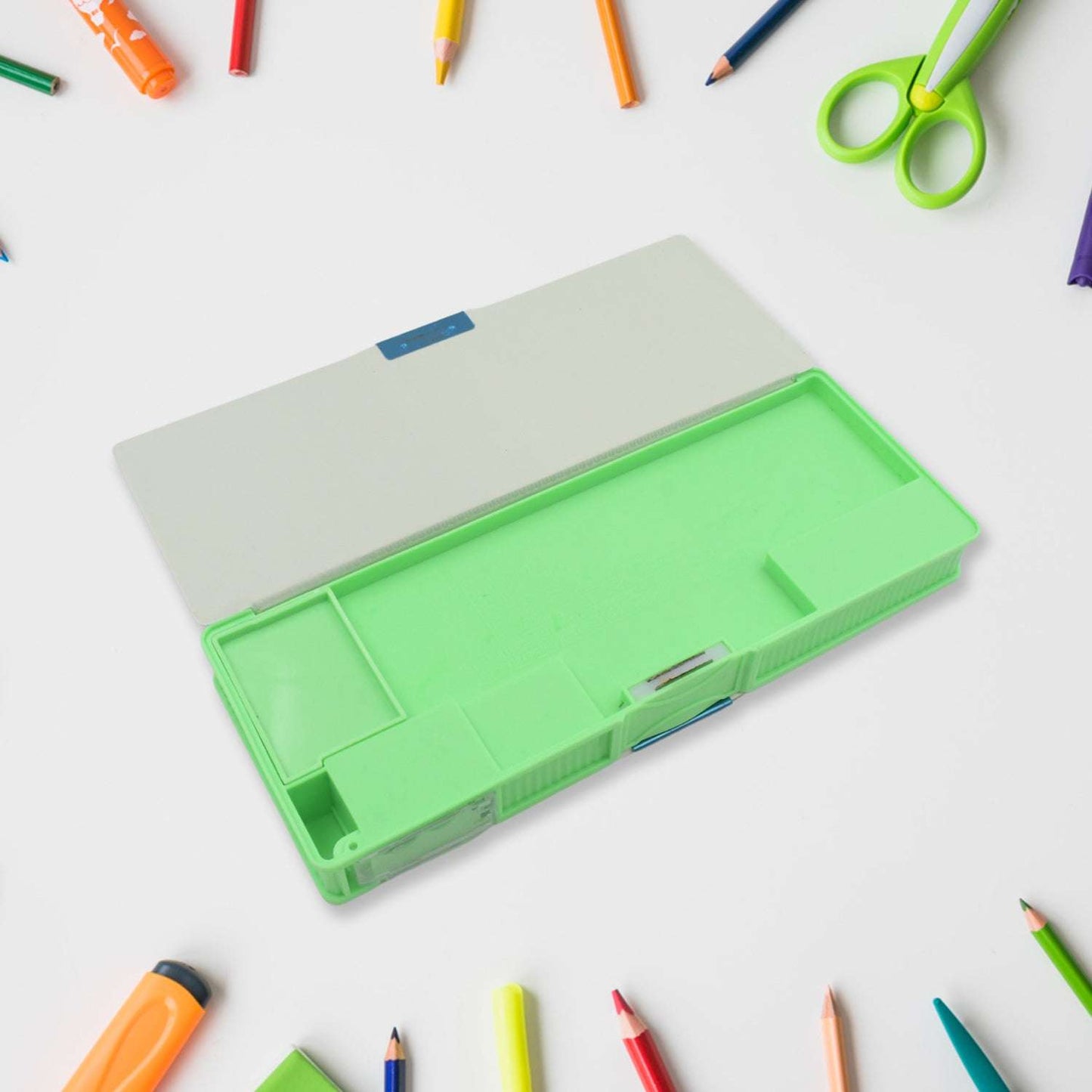 Multipurpose Compass Box Pencil Box With 2 Compartments For School Cartoon Printed Pencil Case For Kids Birthday Gift For Girls Boys Cartoon Printed Pencil Case For Kids. - LootFaat