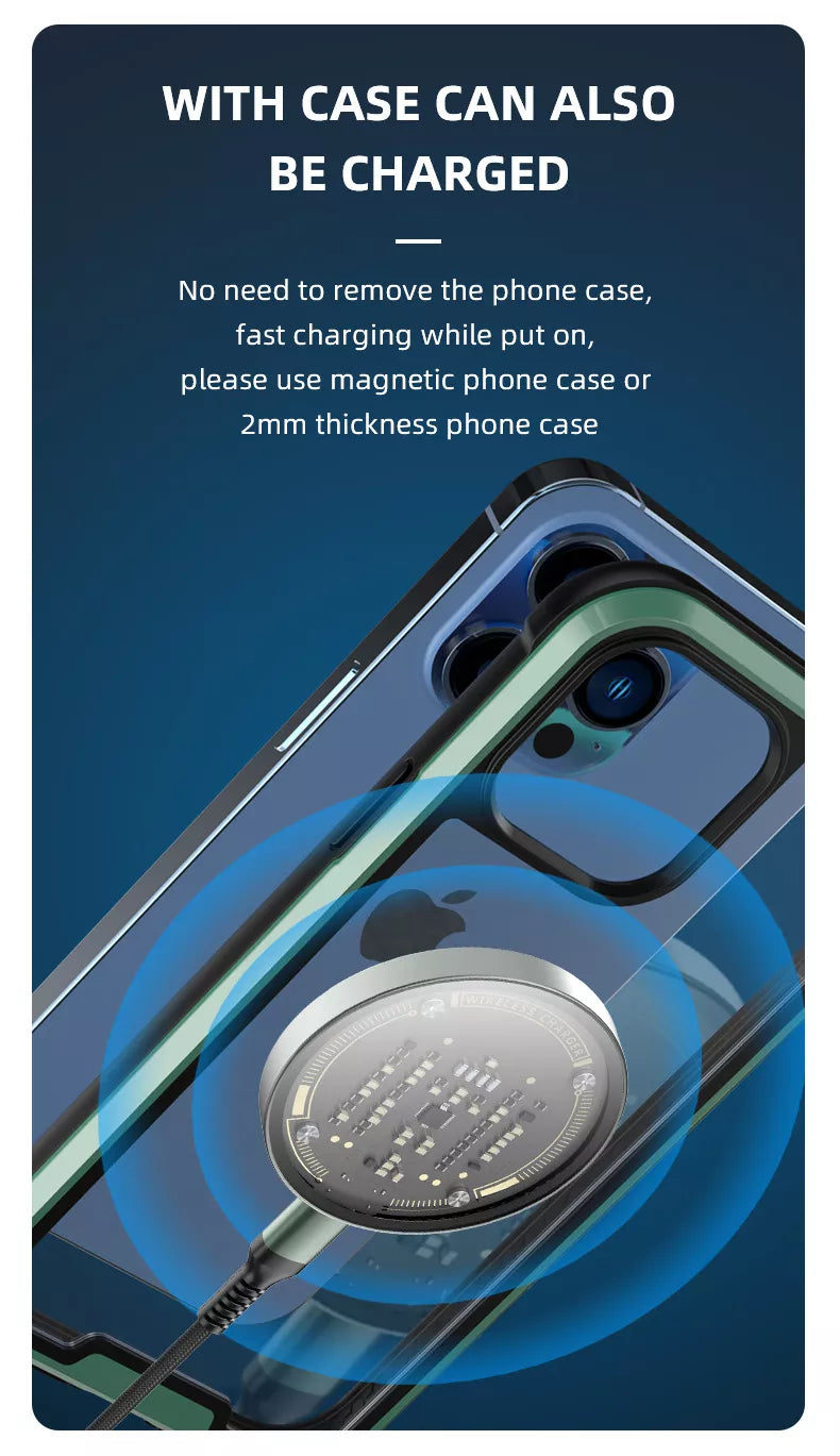 Transparent Magnetic Wireless Charger for iPhone 12/13/15/16/17