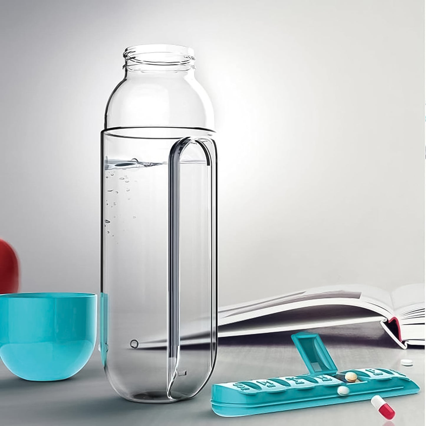 Pill Vitamin Bottle Water Bottle Multi Functional Use For Traveling Outdoor Use Water Bottle Travelling Kit Summer Special Bottle (600 Ml Mix Color ) - LootFaat
